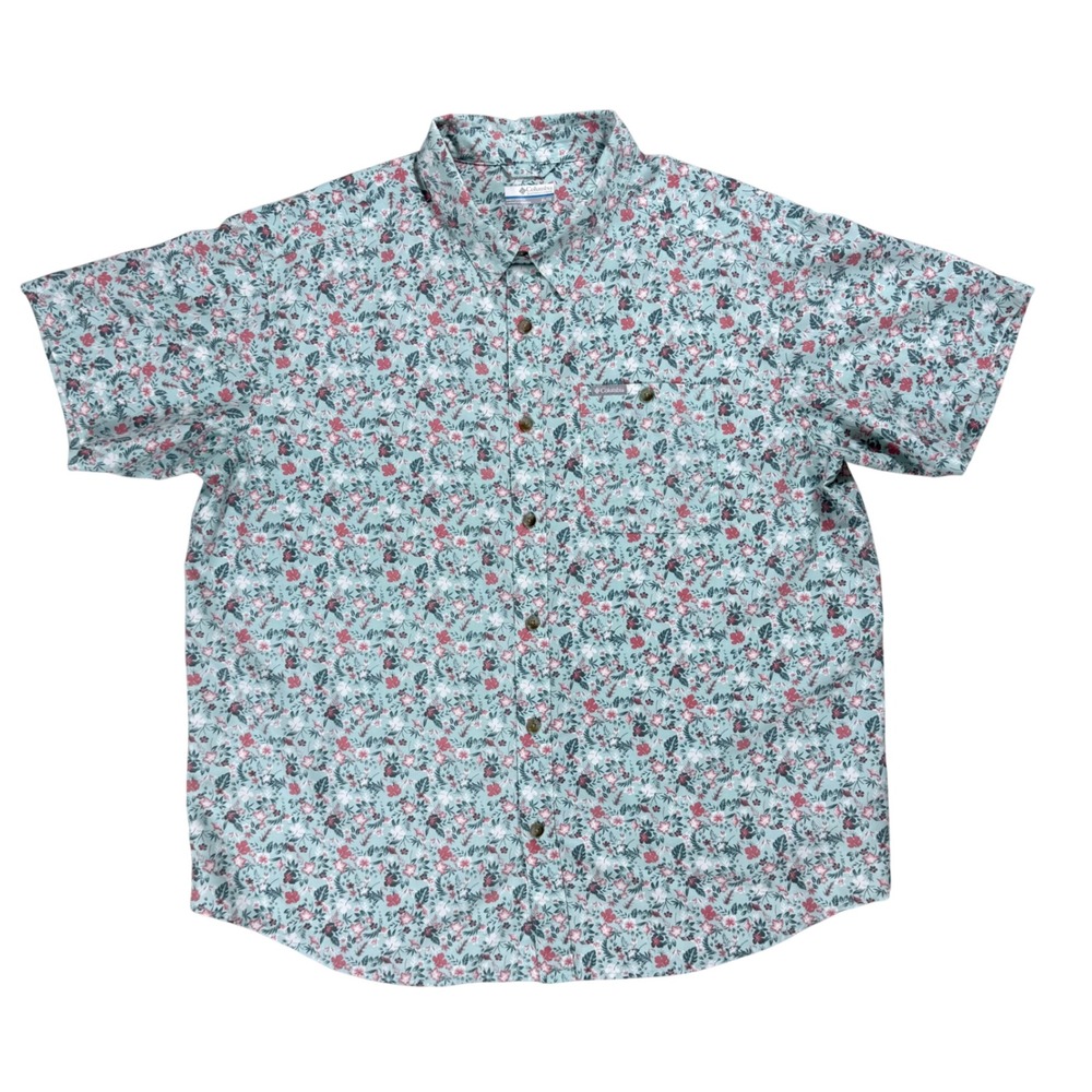 Columbia XL Floral Tropical Short Sleeve Button Down Camp Shirt Beach Resort
